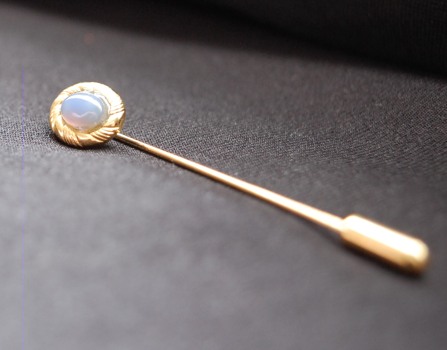 Blue Onyx Gold Plated Stick Pin