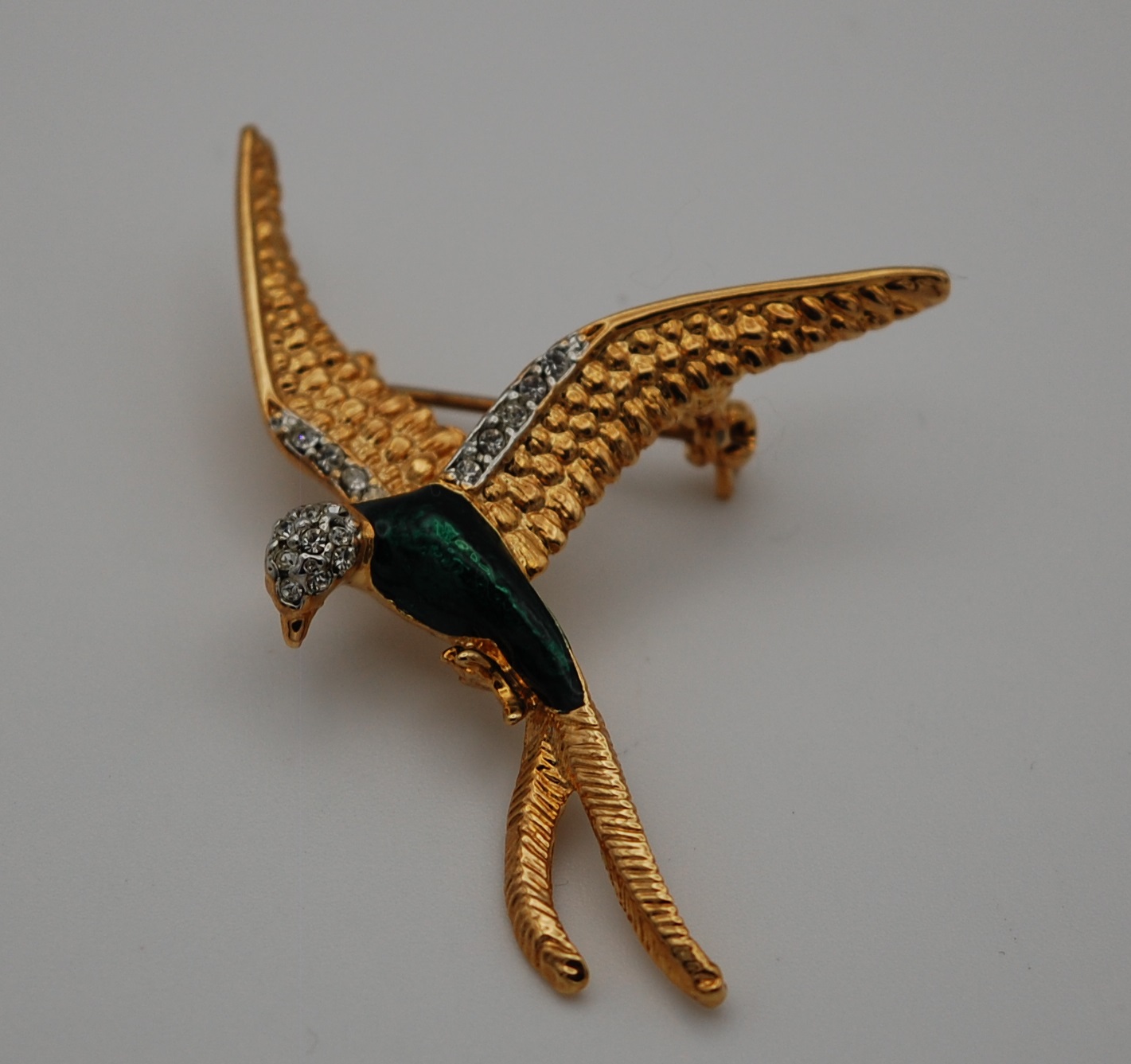 Gold Plated Bird Brooch